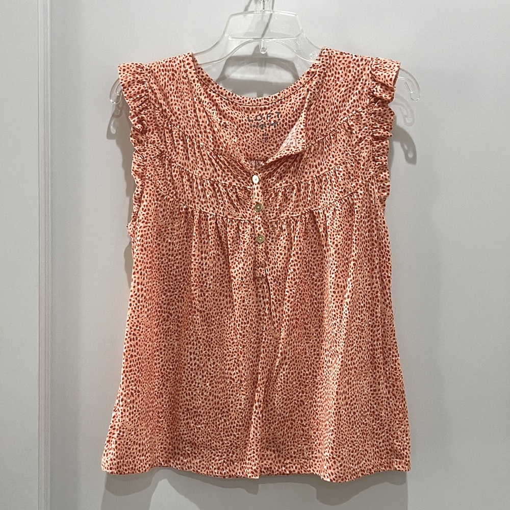 Ann Taylor Loft Vintage Soft Sleeveless Ruffle Tee